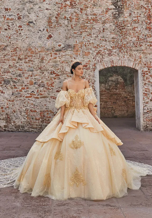 morilee-vizcaya-audrey-quincea-era-kleid-mit-korsett-und-ballon-rmeln image 1