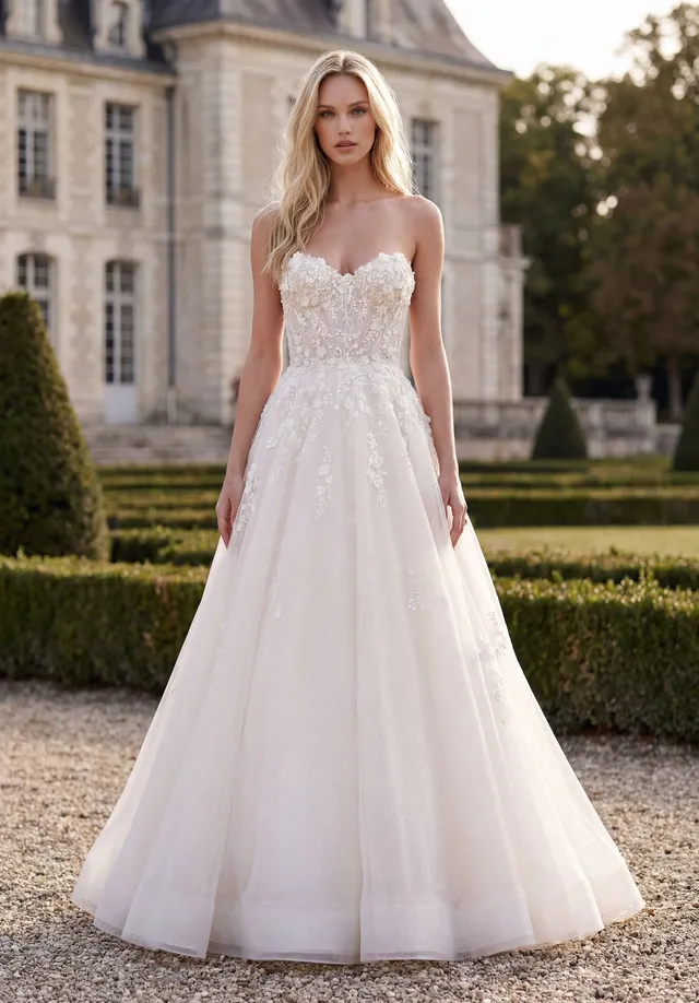 morilee-serendipity-brautkleid-ballkleid-t-ll-mit-3d-blumen image 1