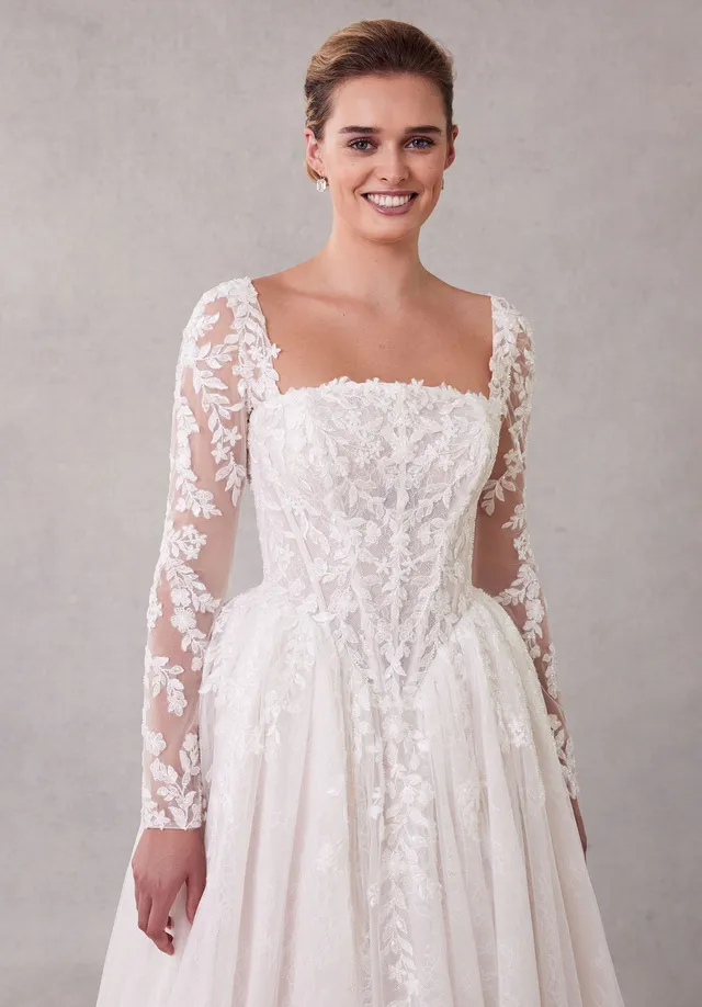 morilee-beaded-lace-t-ll-bolero-langarm-brautjacke image 1