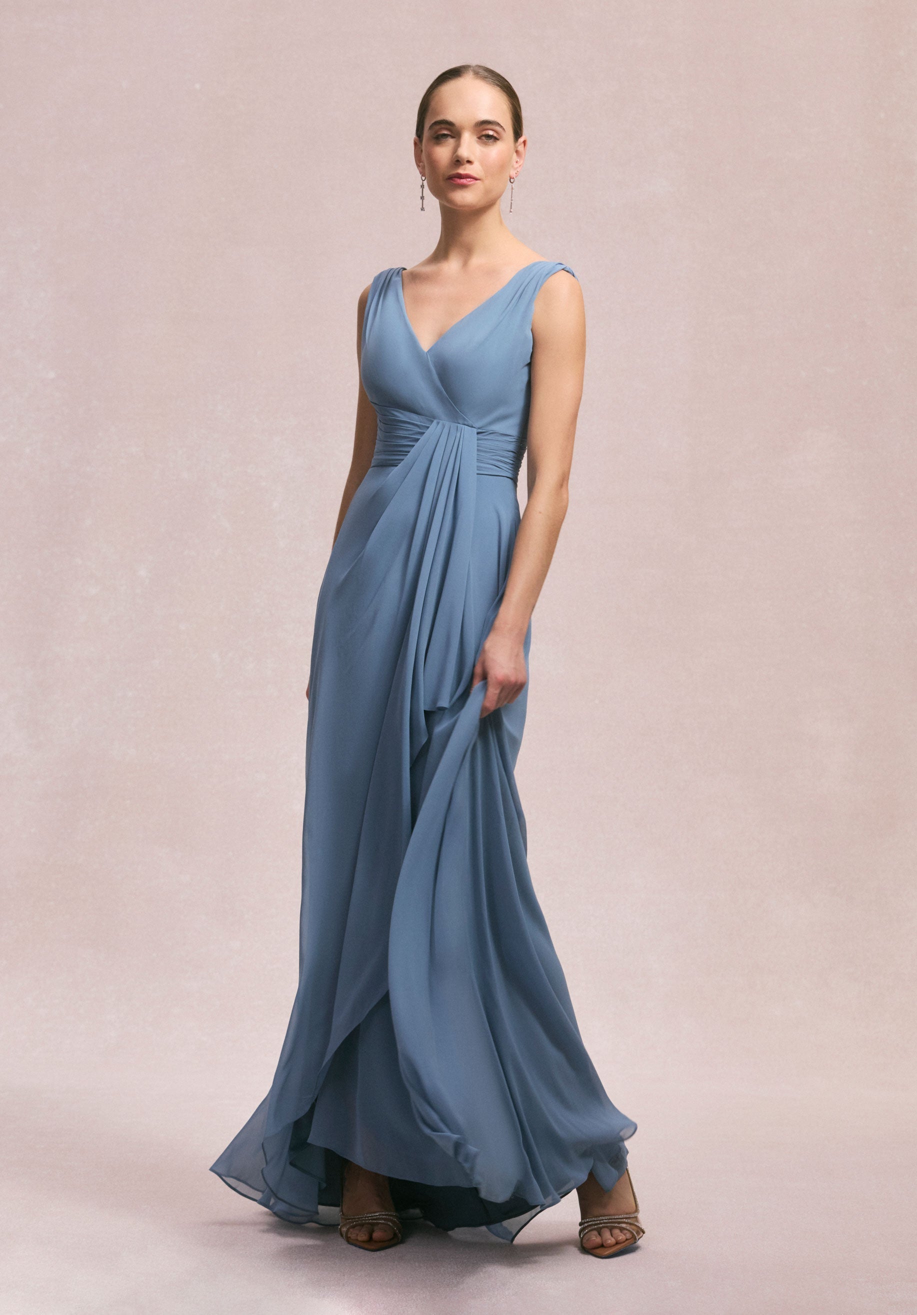 morilee-brautjungfernkleid-chiffon-v-ausschnitt-r-sche image 7