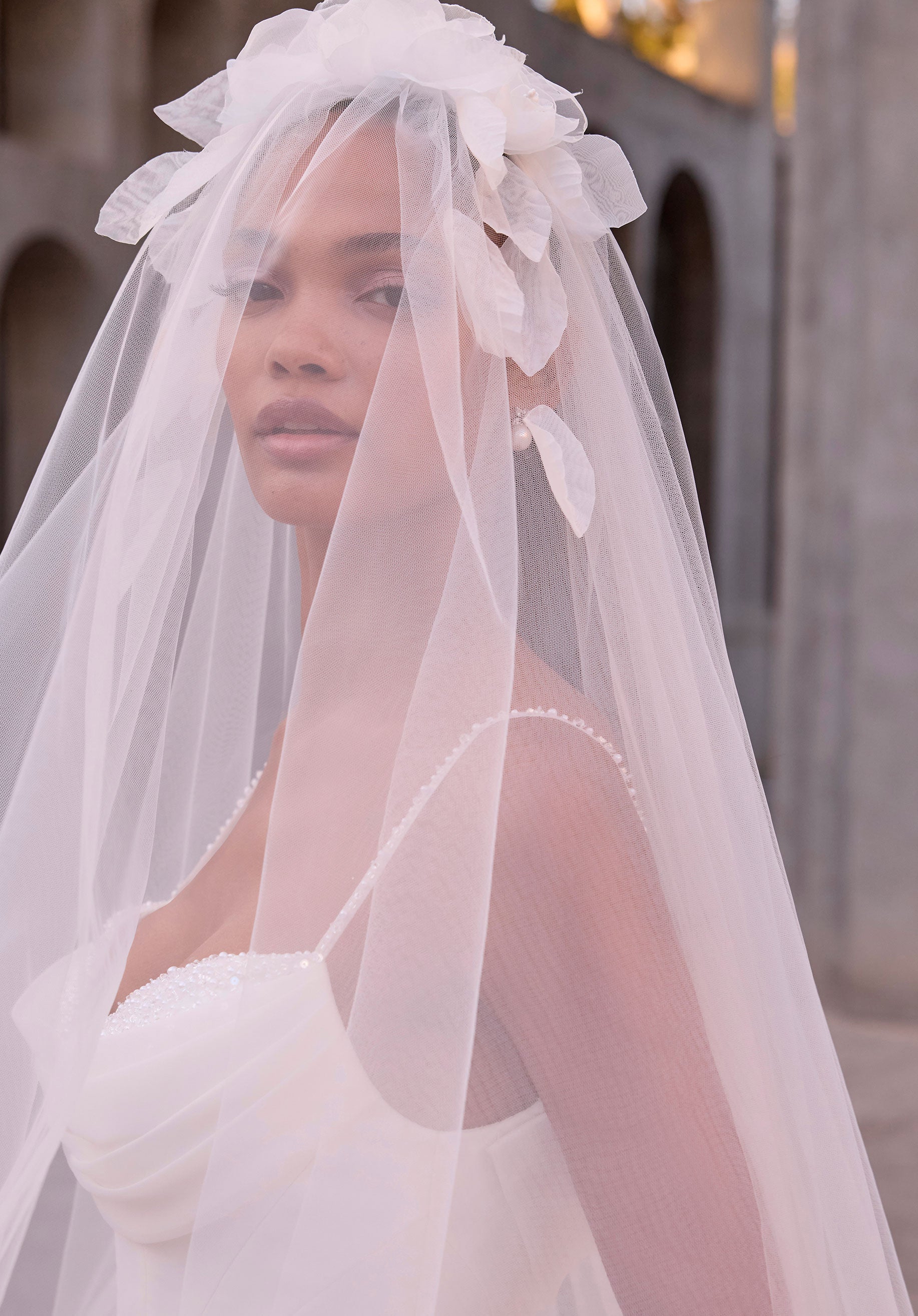 morilee-organza-petal-cathedral-schleier-mit-blusher-aus-t-ll image 1