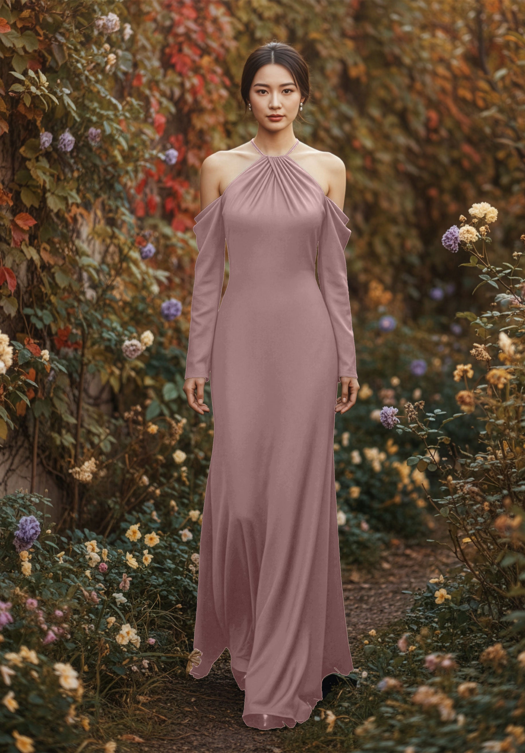 morilee-luxe-satin-brautjungfernkleid-halter-neck-mit-abnehmbaren-lang-rmeln image 8