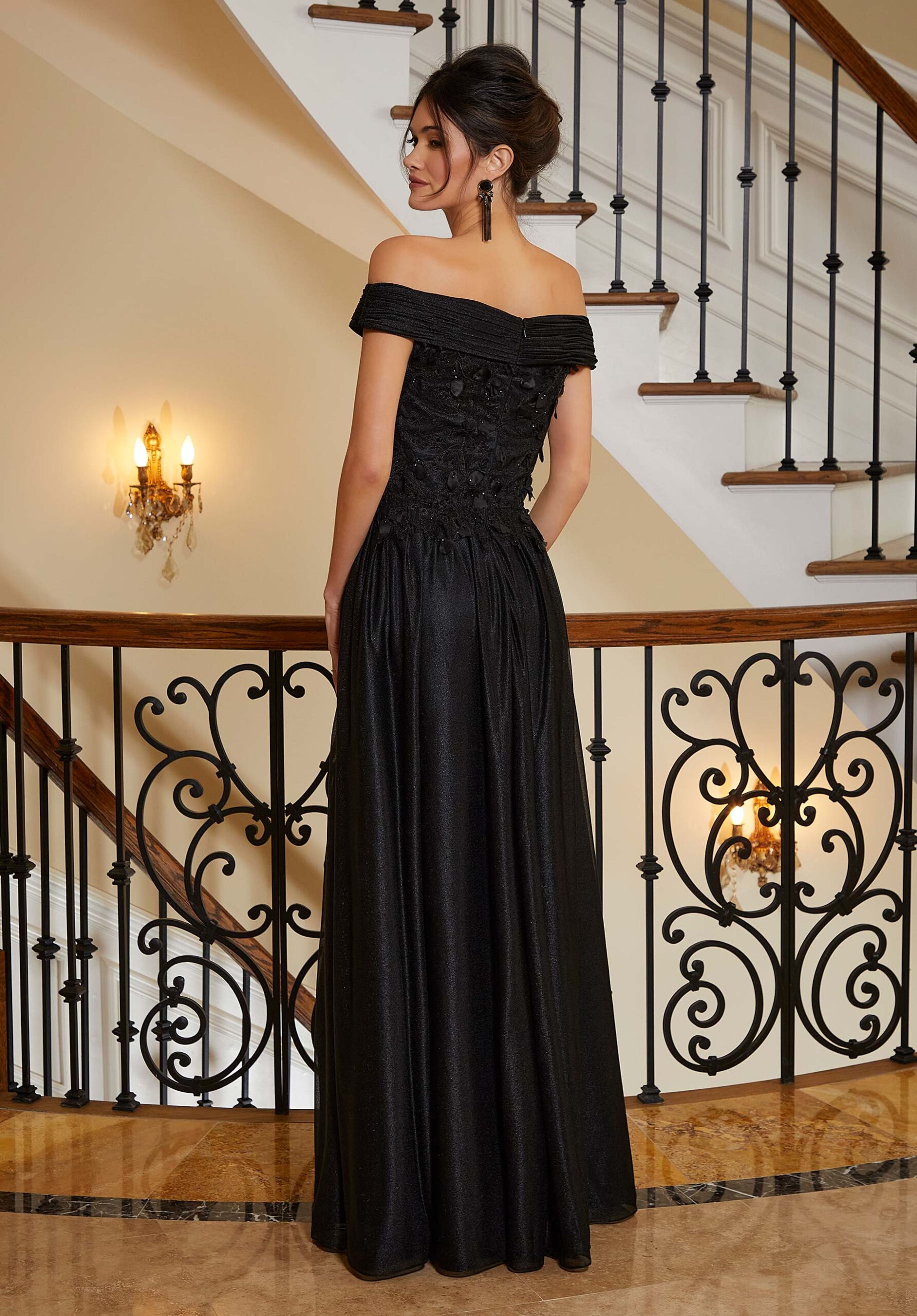 morilee-shimmer-mesh-abendkleid-a-linie-mit-cape image 4