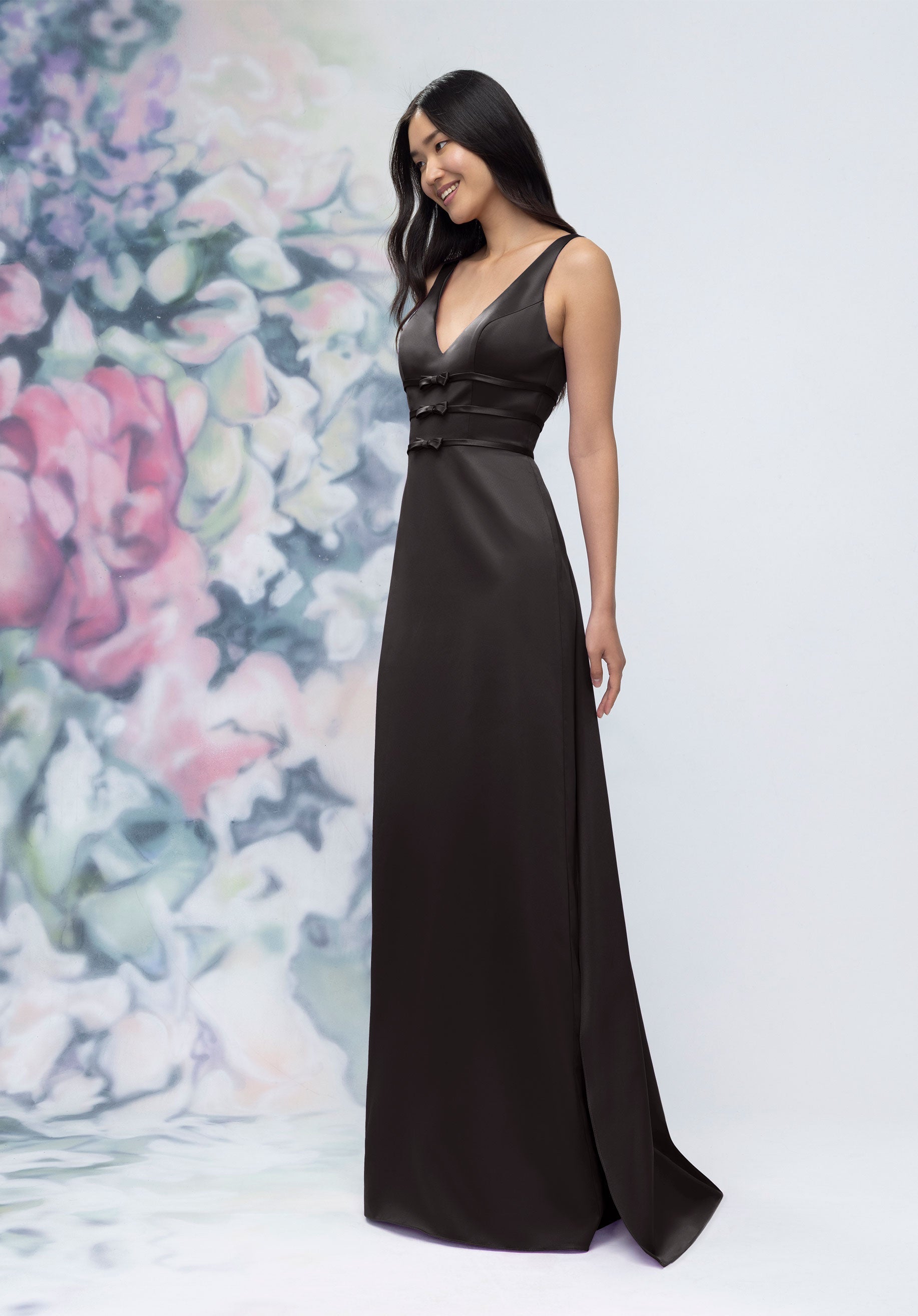 morilee-brautjungfernkleid-satin-v-ausschnitt-mit-schleife-und-abnehmbarer-schle image 7