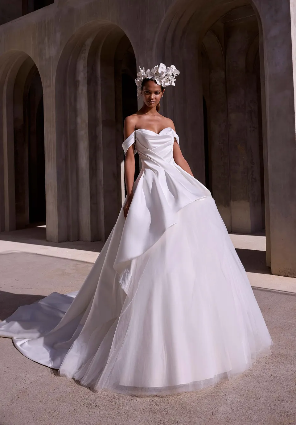 morilee-nuwa-satin-ballkleid-brautkleid-schulterfrei image 1
