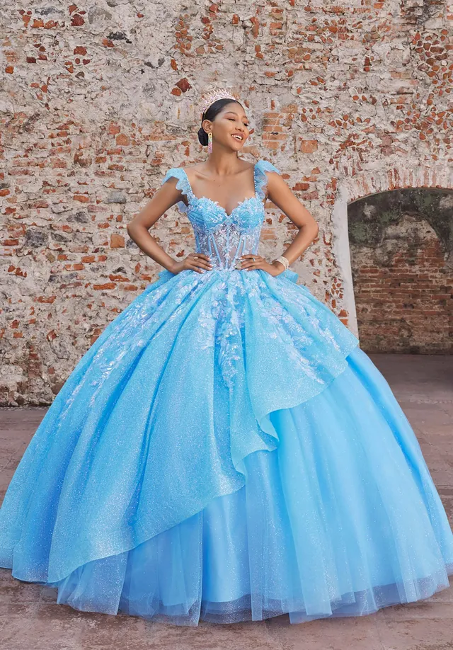 morilee-vizcaya-avery-quincea-era-kleid-glitzer-t-ll-mit-korsett image 1