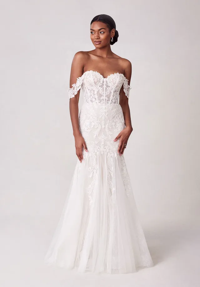 morilee-sunrose-brautkleid-fit-and-flare-aus-t-ll-und-chantilly-spitze image 1