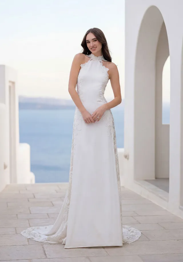 morilee-tairina-brautkleid-halter-a-linie-crepe image 1