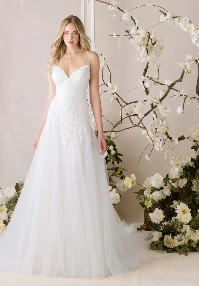 morilee-pavlova-brautkleid-a-linie-t-ll-mit-chapel-schleppe image 1