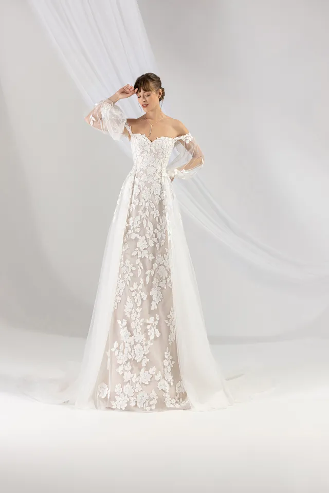 eglantine-janaelle-brautkleid-mit-schleppe-und-rmeln-gr-34-60 image 1