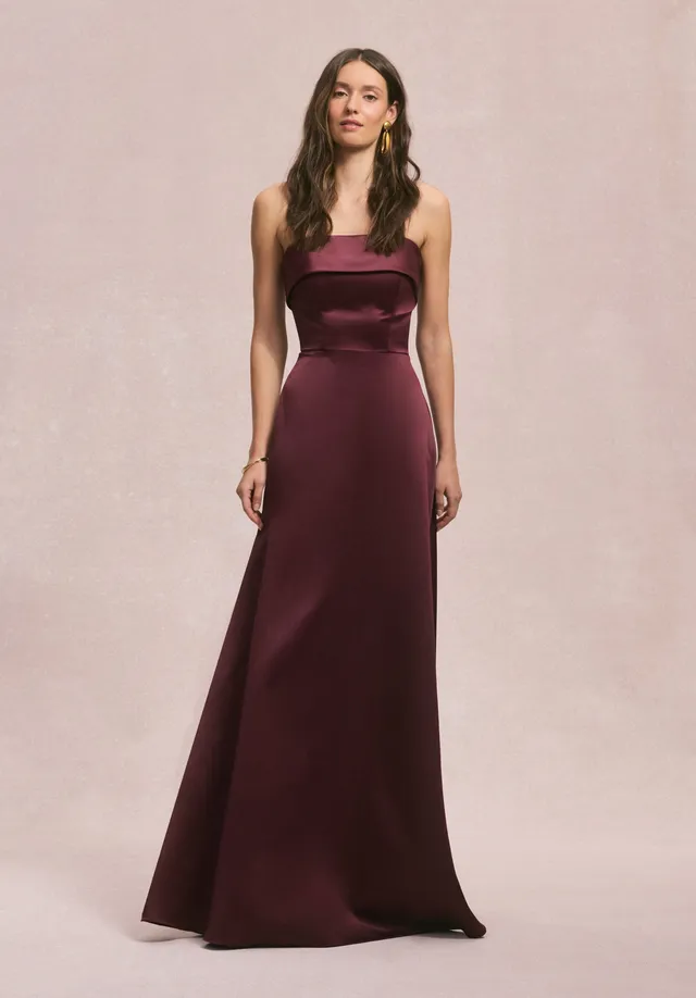 morilee-satin-a-linie-brautjungfernkleid-mit-manschetten-ausschnitt image 1