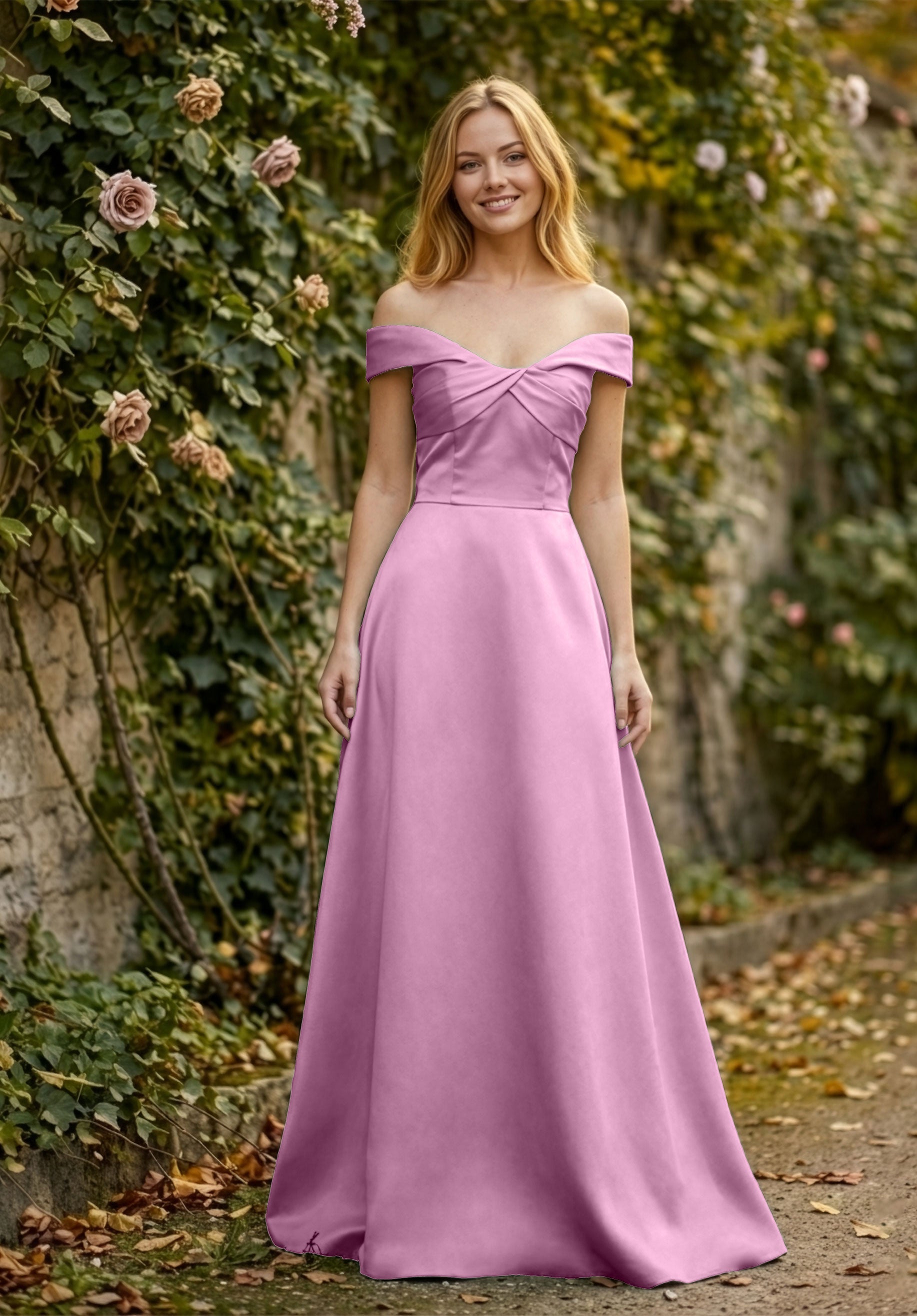 morilee-twist-neck-off-the-shoulder-satin-brautjungfernkleid-salbei image 7