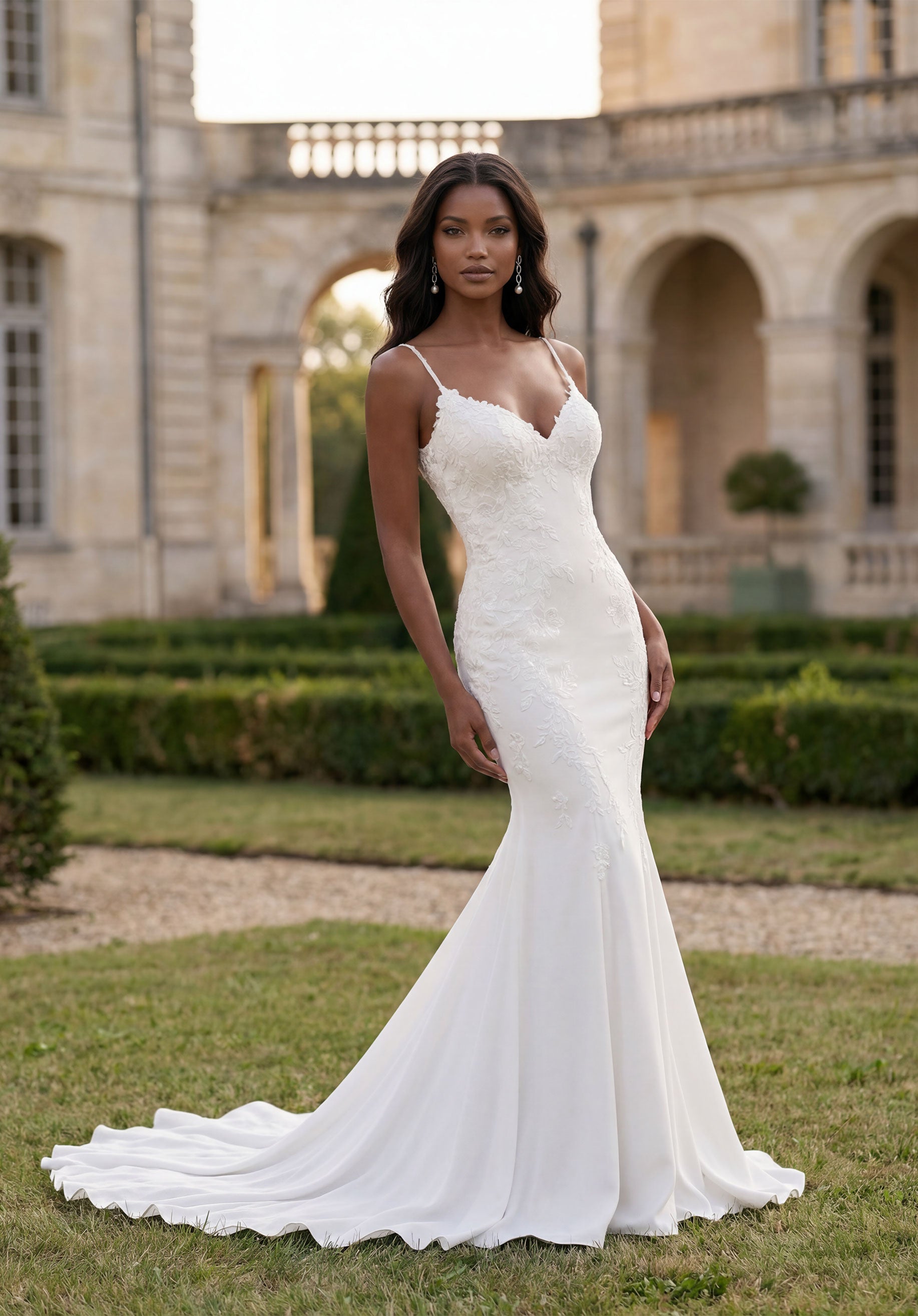 morilee-amaris-brautkleid-stretch-crepe-mit-spitze-ivory-honey image 1