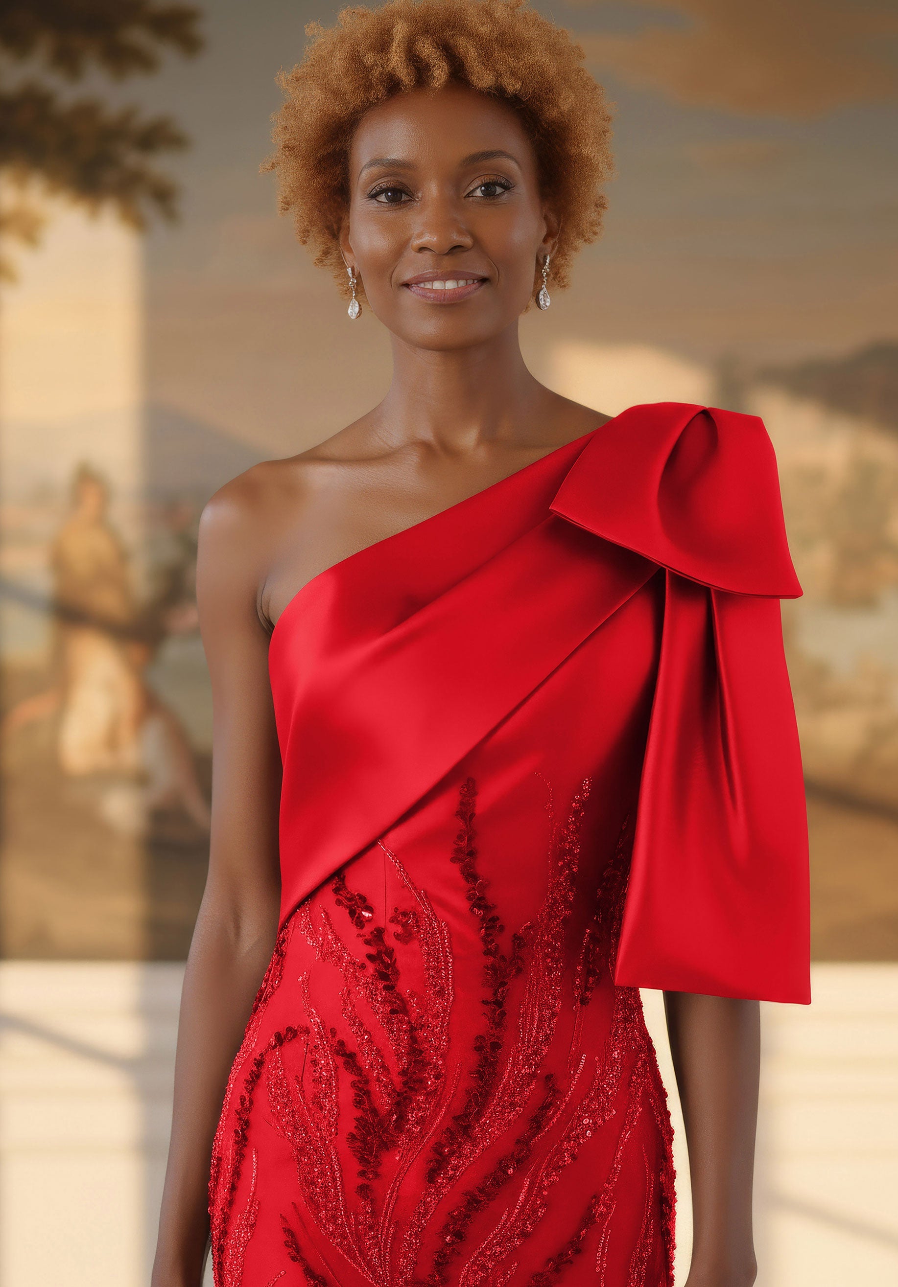 morilee-one-shoulder-mikado-abendkleid-mit-overskirt image 2