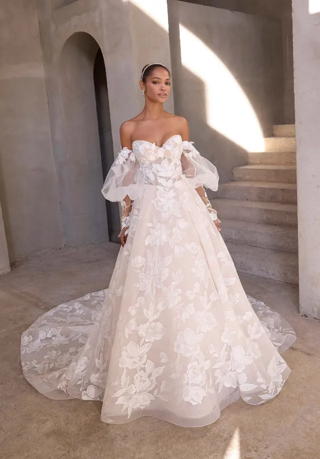 morilee-rodyn-t-ll-ballkleid-brautkleid-mit-puff-rmeln image 1