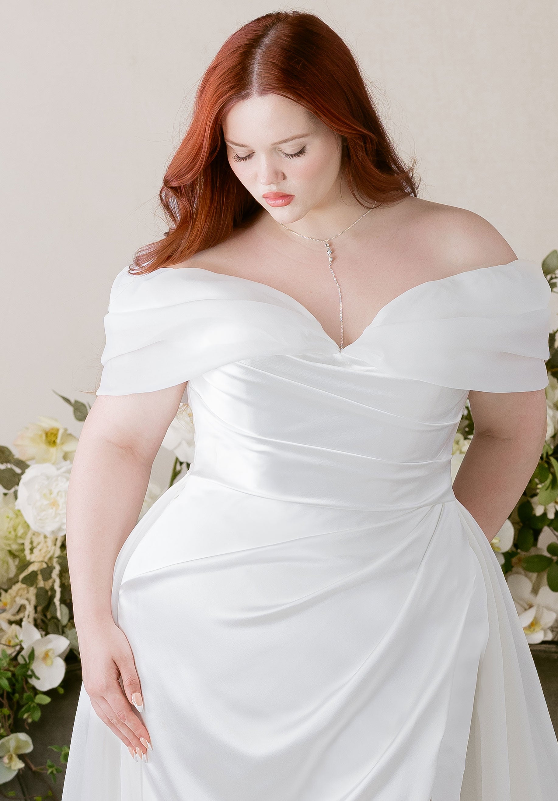 morilee-portrait-organza-bolero-off-shoulder-mit-rmeln image 1