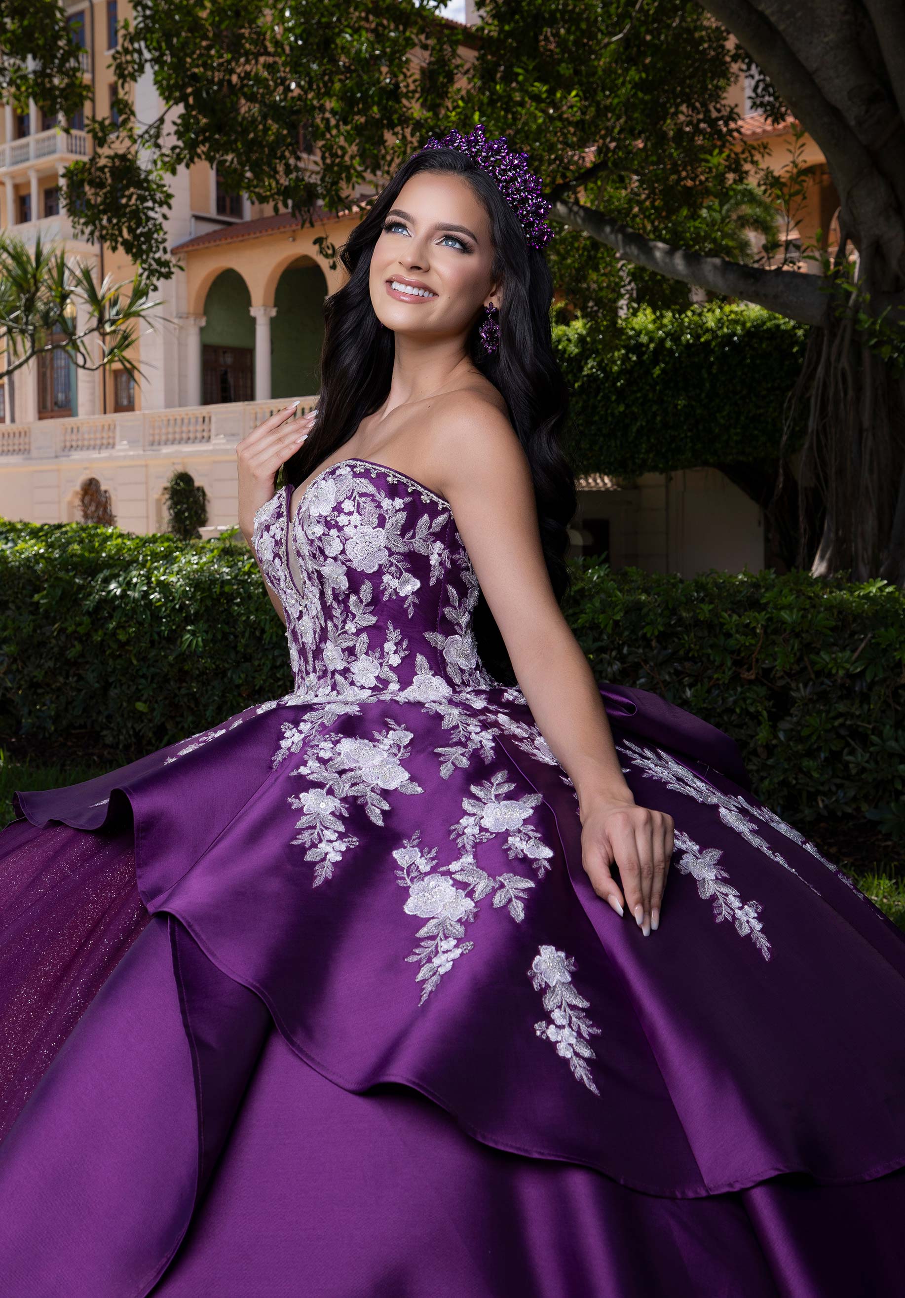 morilee-brandy-quincea-era-kleid-mikado-mit-capelet-und-schleife image 2
