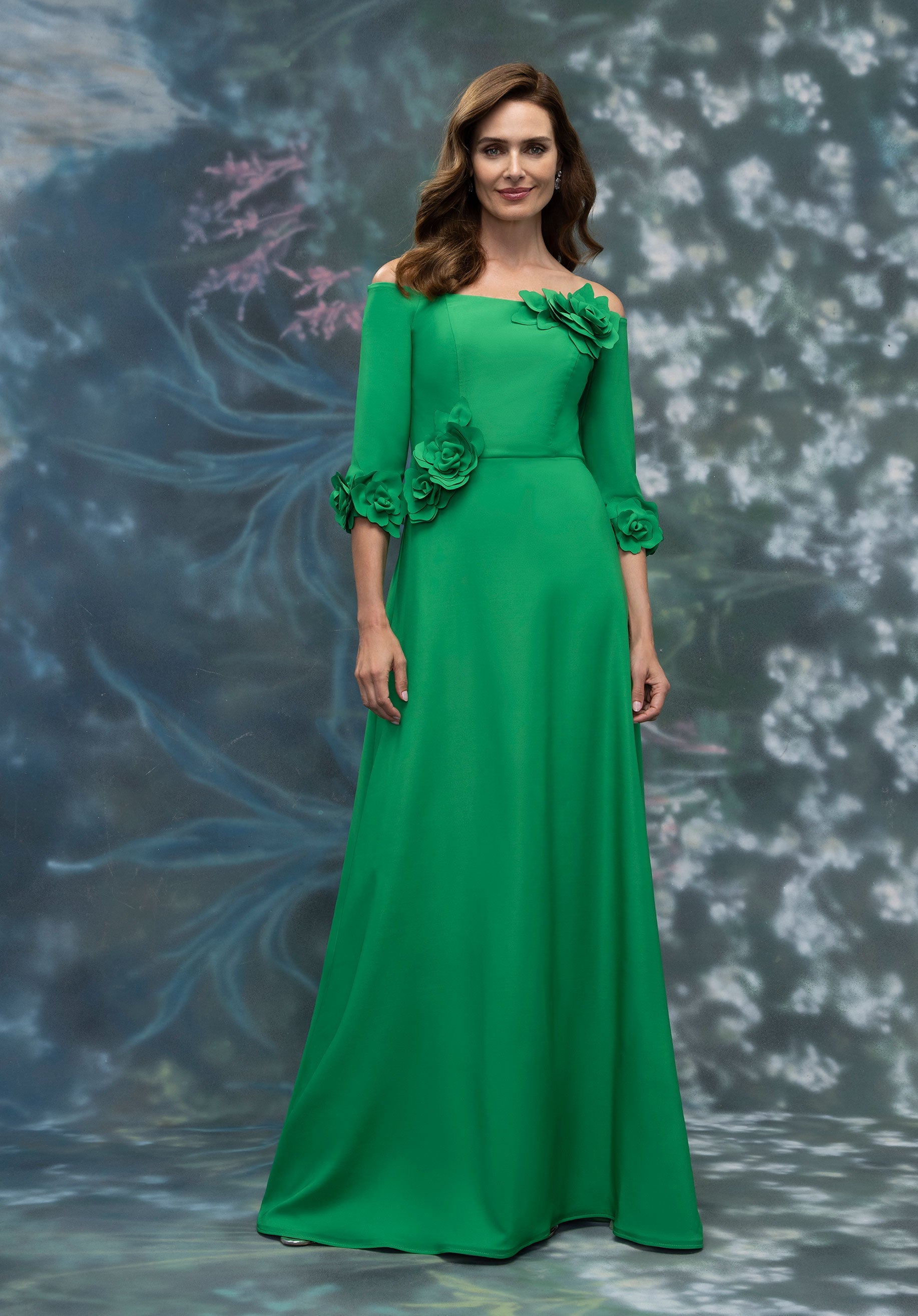 morilee-off-shoulder-stretch-crepe-abendkleid-mit-3d-florals image 3