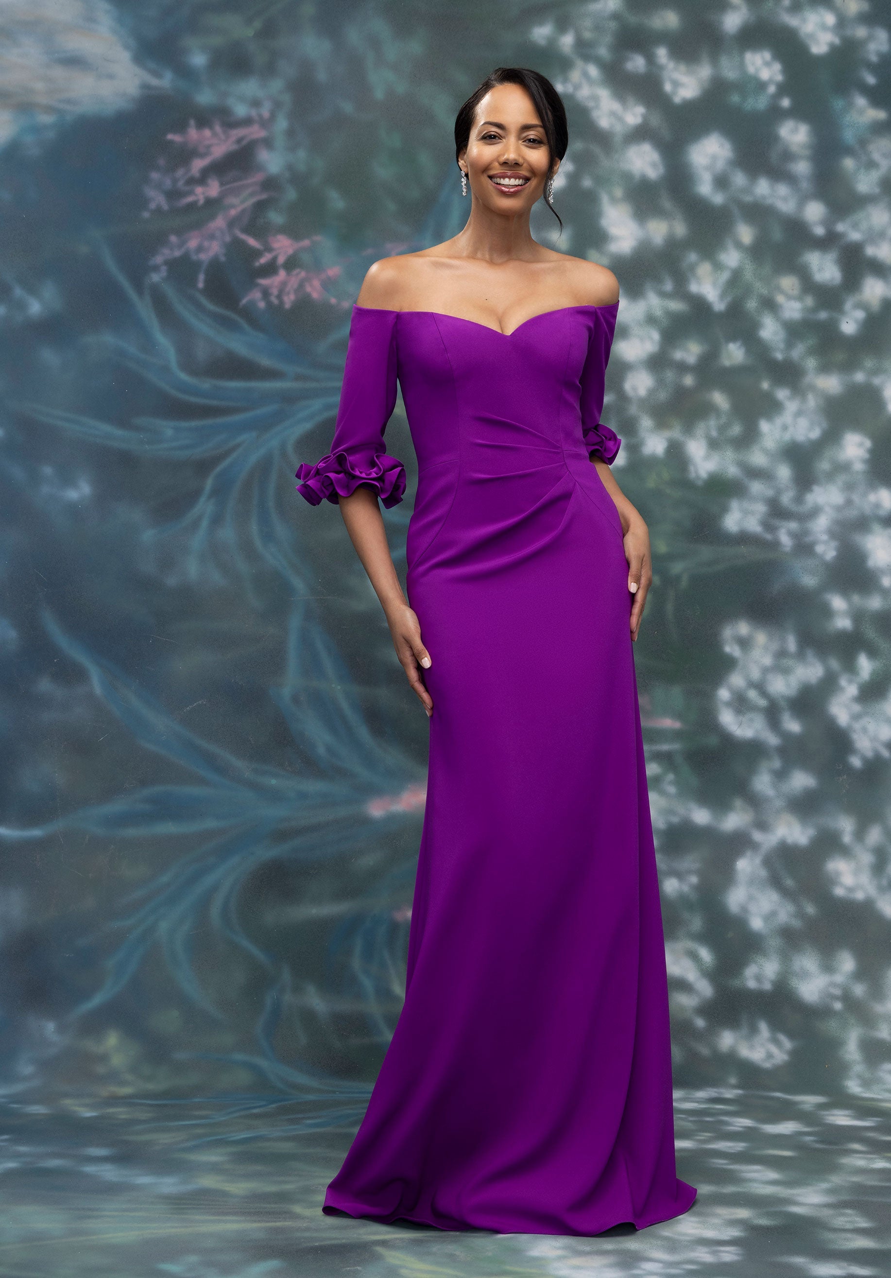 morilee-off-shoulder-crepe-abendkleid-fit-and-flare image 3