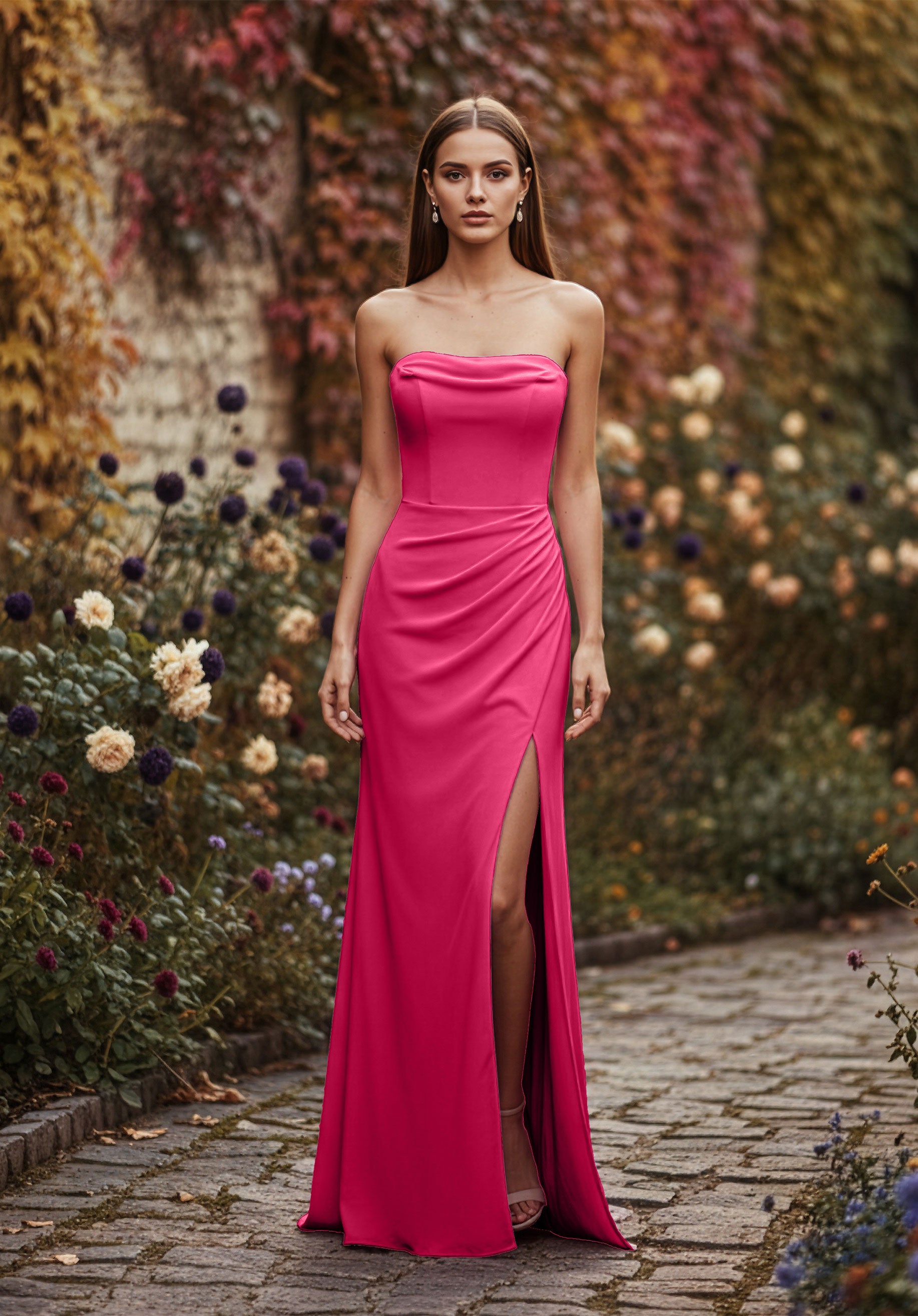 morilee-strapless-brautjungfernkleid-aus-chiffon-mit-schlitz image 6