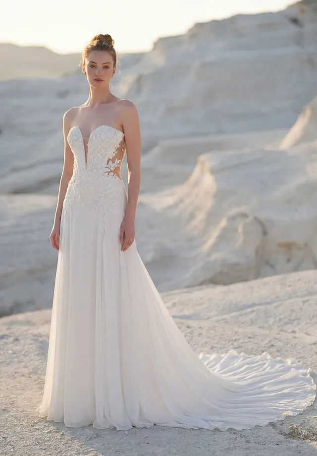 morilee-teyla-brautkleid-a-linie-aus-chiffon-mit-corsage-schn-rung image 1