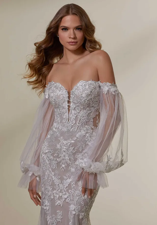 morilee-bischof-rmel-mit-frosted-lace-braut-rmel image 1