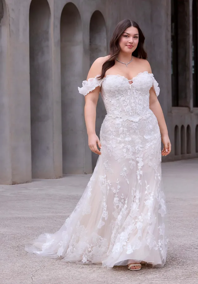 morilee-livia-brautkleid-a-linie-t-ll-mit-rmeln image 1
