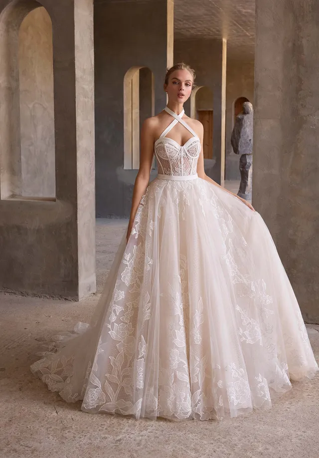morilee-myra-brautkleid-a-linie-mit-swiss-dot-und-bl-ten image 1