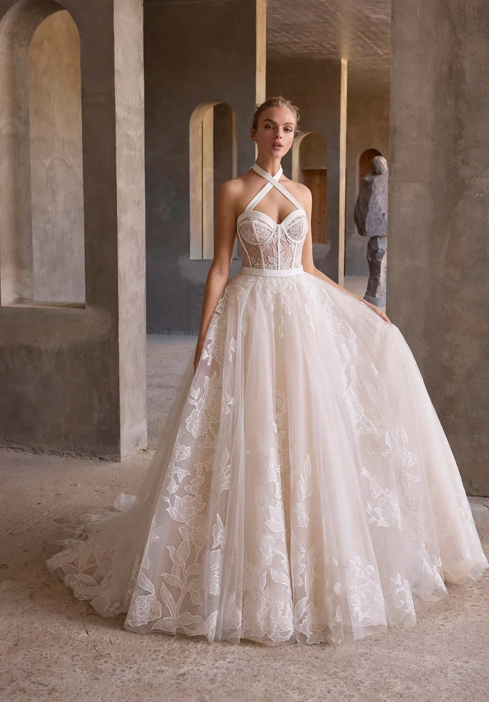 morilee-myra-brautkleid-a-linie-mit-swiss-dot-und-bl-ten image 1