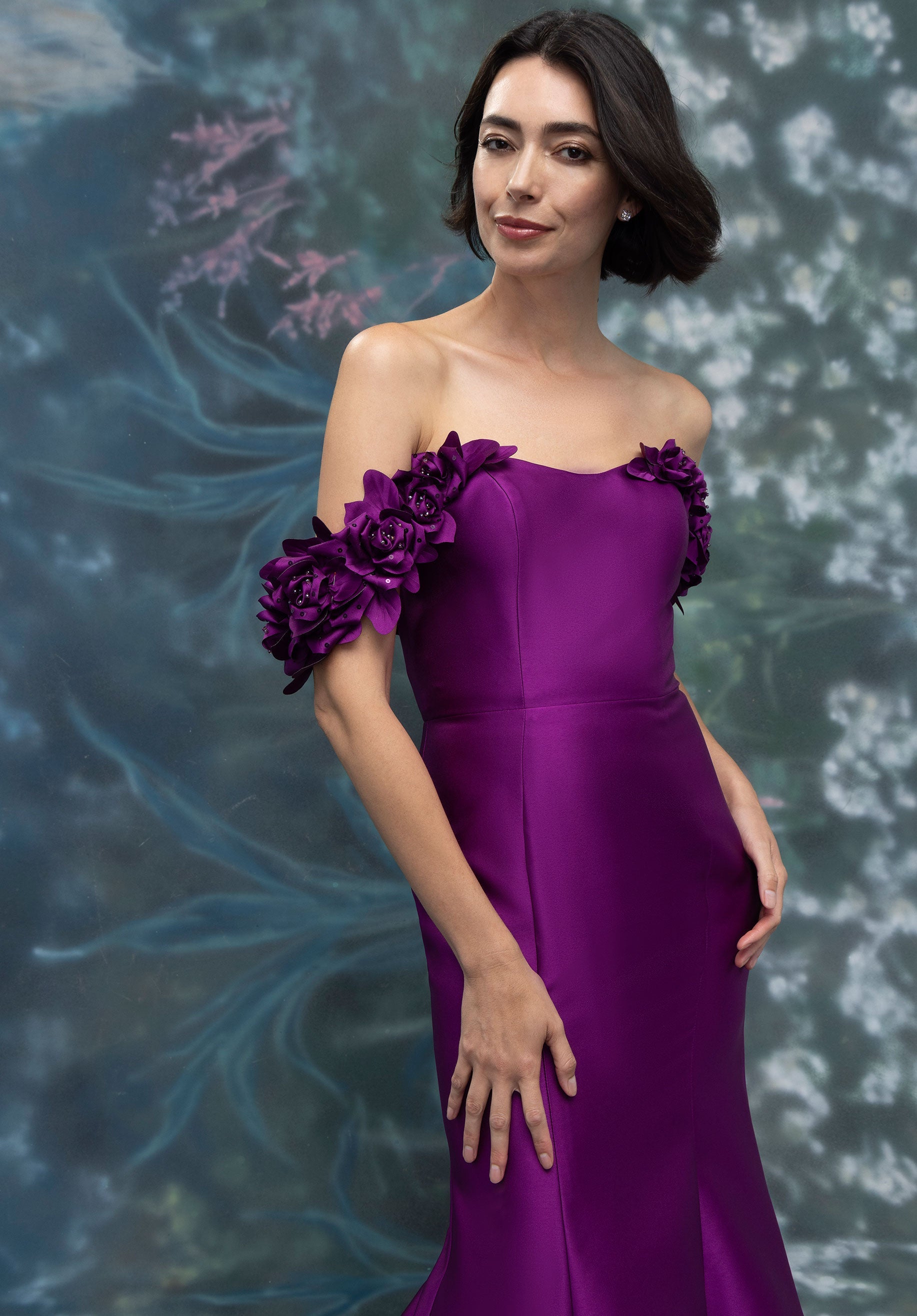 morilee-meerjungfrau-abendkleid-mikado-off-shoulder-3d-blumen image 2
