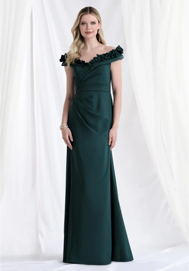 morilee-abendkleid-wickel-oberteil-fit-flare-crepe-floral image 1