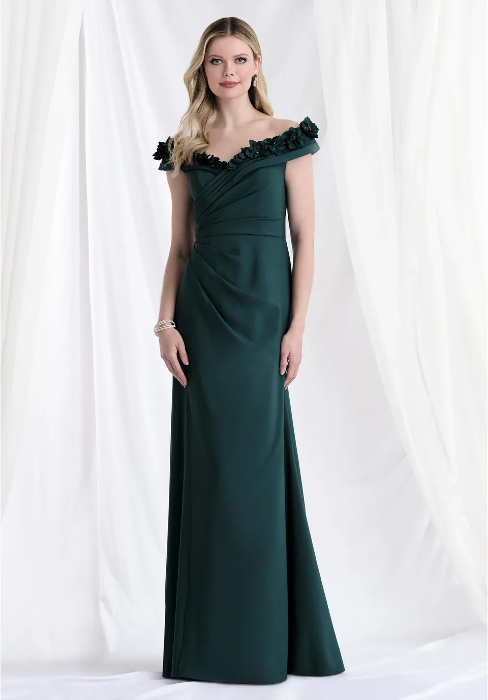 morilee-abendkleid-wickel-oberteil-fit-flare-crepe-floral image 1