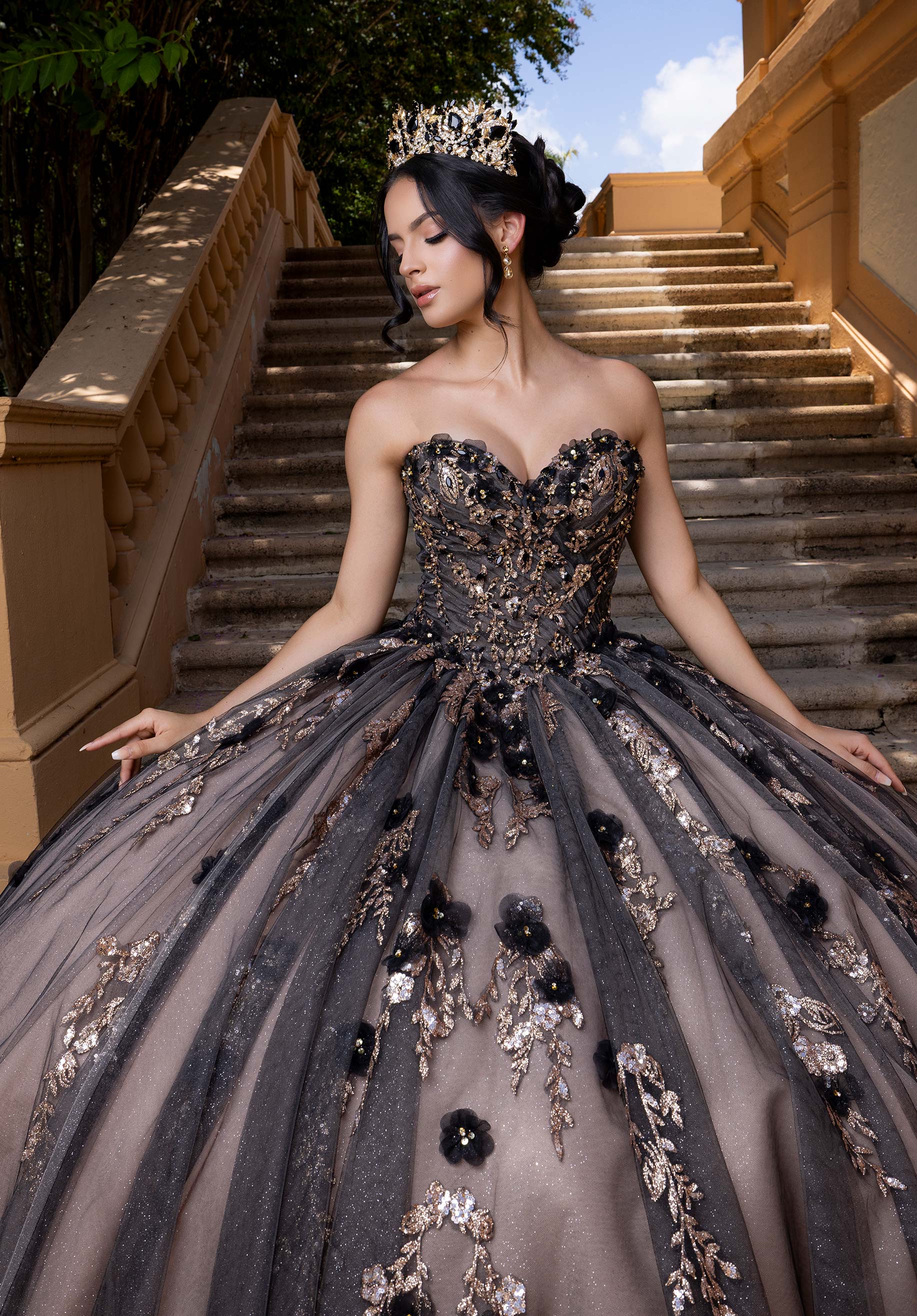 morilee-vizcaya-blair-quincea-era-kleid-mit-3d-bl-ten-und-puff-rmeln image 4
