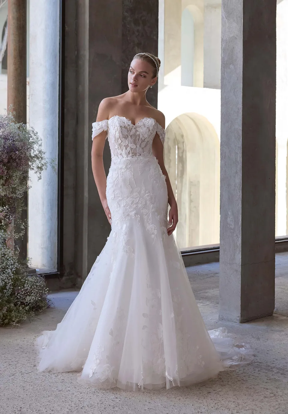 morilee-rey-brautkleid-tr-gerloses-t-ll-fit-flare-mit-abnehmbaren-off-shoulder-r image 1