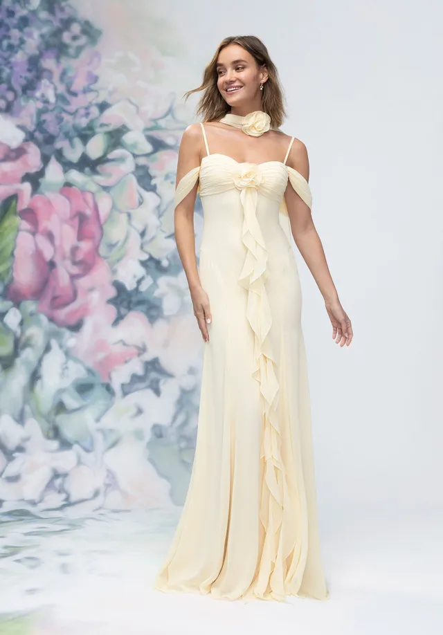 morilee-draped-sweetheart-chiffon-brautjungfernkleid-mit-cascading-floral-ruffle image 1
