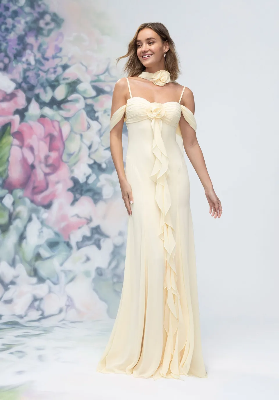 morilee-draped-sweetheart-chiffon-brautjungfernkleid-mit-cascading-floral-ruffle image 1
