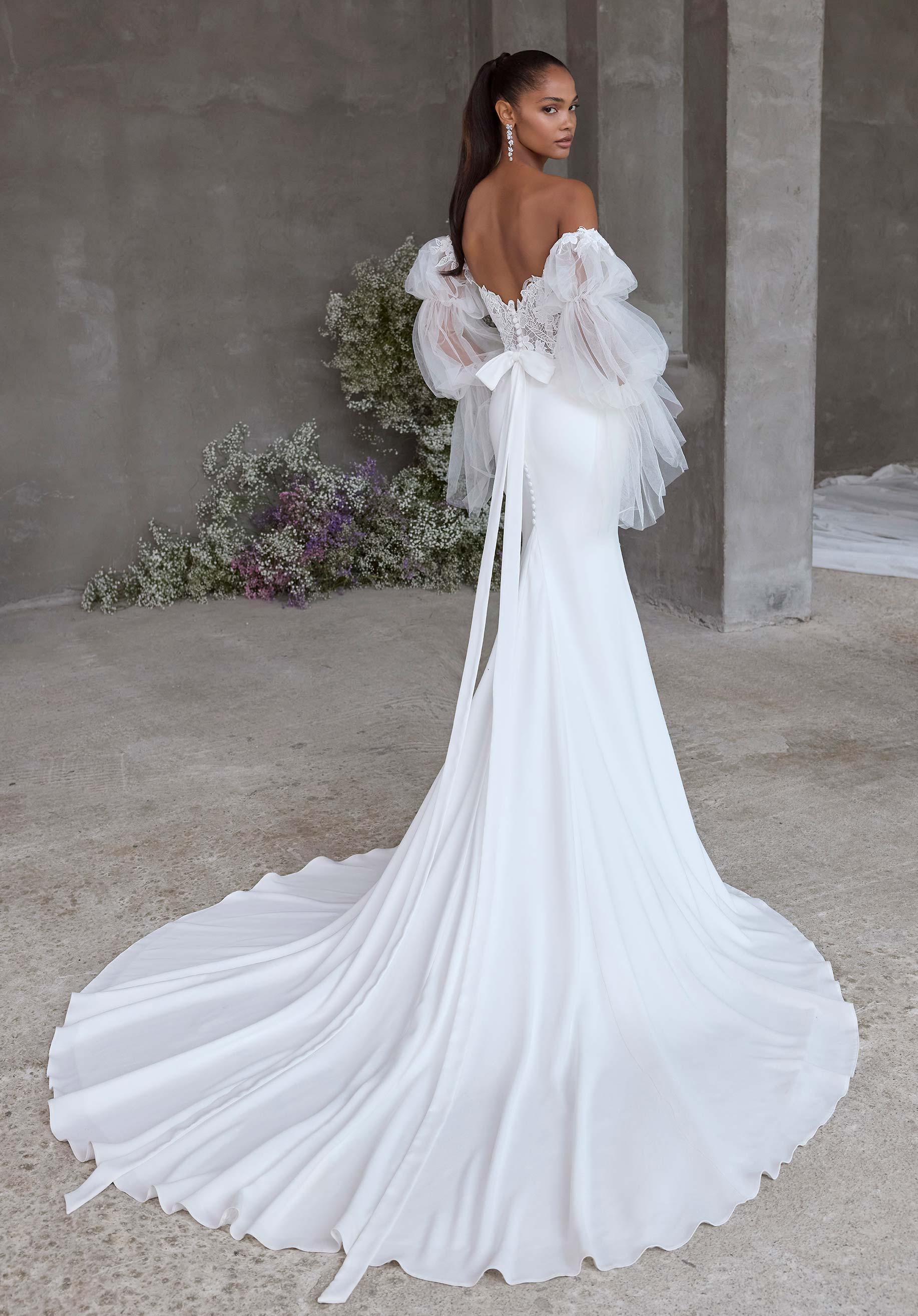 morilee-aine-brautkleid-fit-flare-mit-t-ll-rmeln-und-schleife image 3