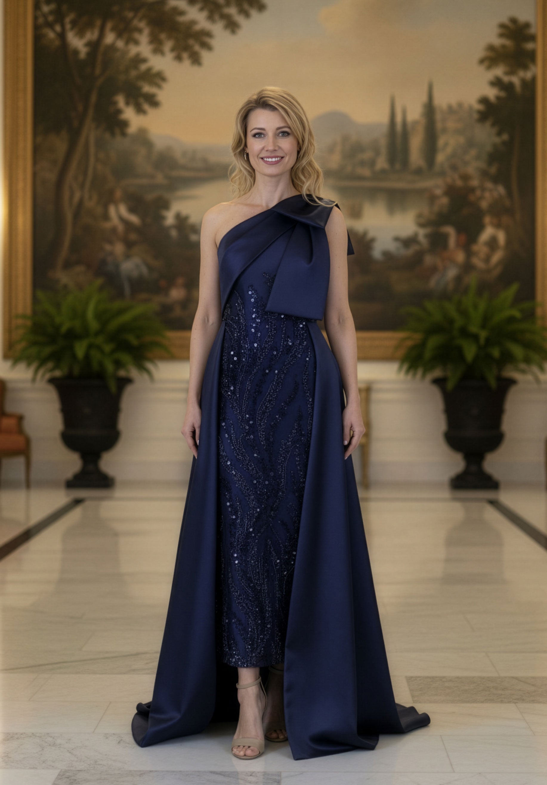 morilee-one-shoulder-mikado-abendkleid-mit-overskirt image 4