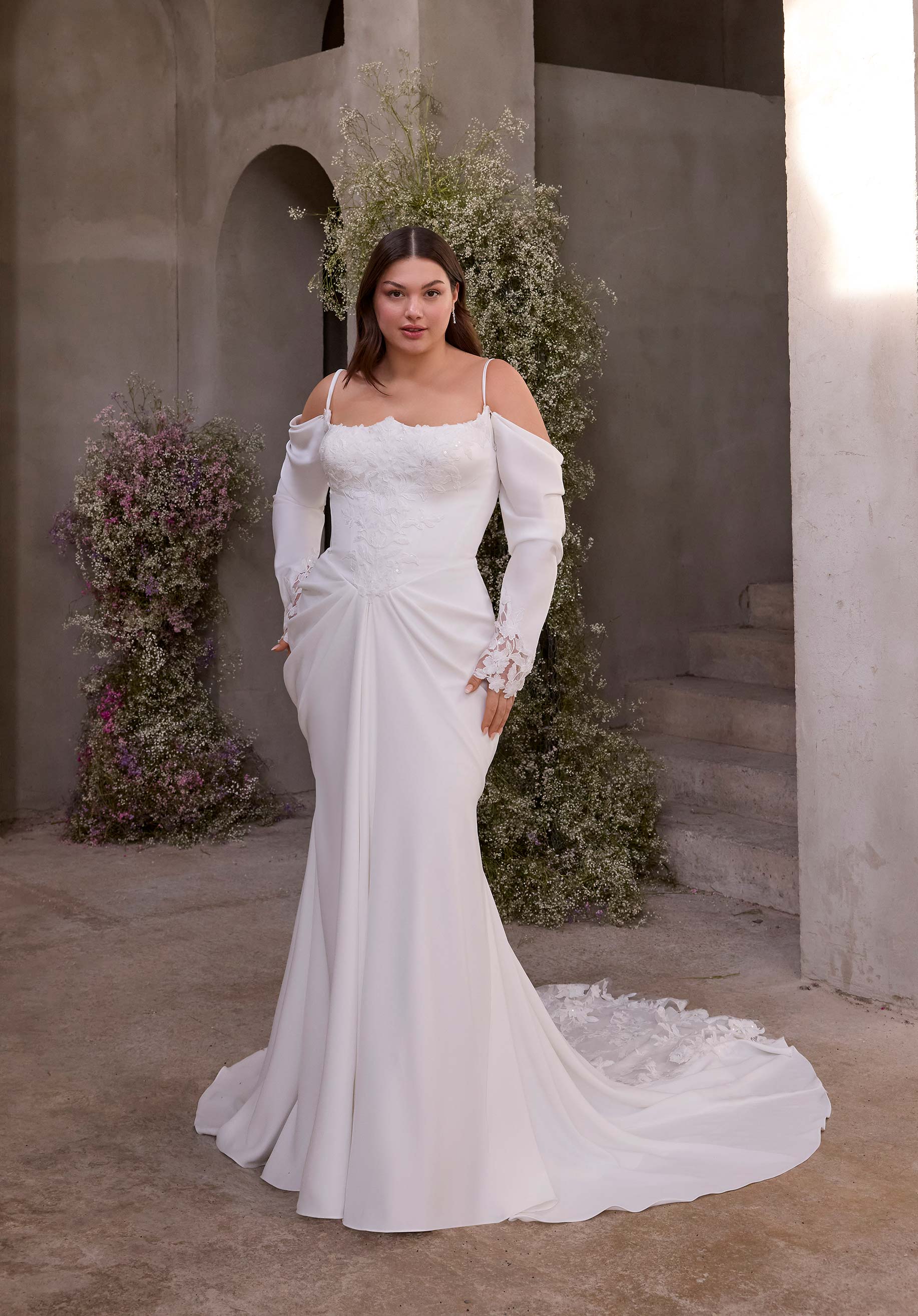 morilee-valeria-fit-and-flare-brautkleid-mit-rmeln image 1