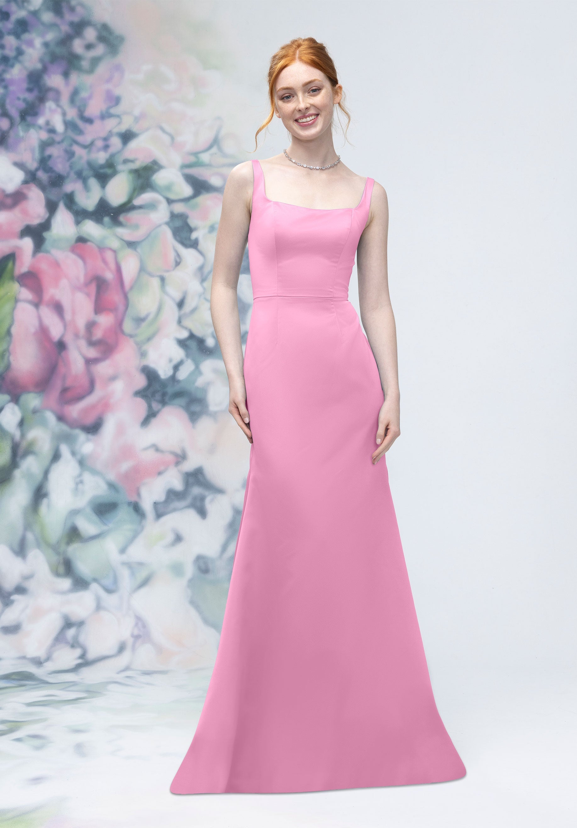 morilee-brautjungfernkleid-satin-square-neck-fit-and-flare image 7