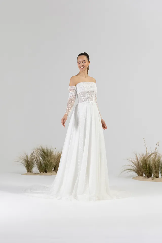 eglantine-lionne-brautkleid-ivoire-mit-bolero-gr-34-74 image 1