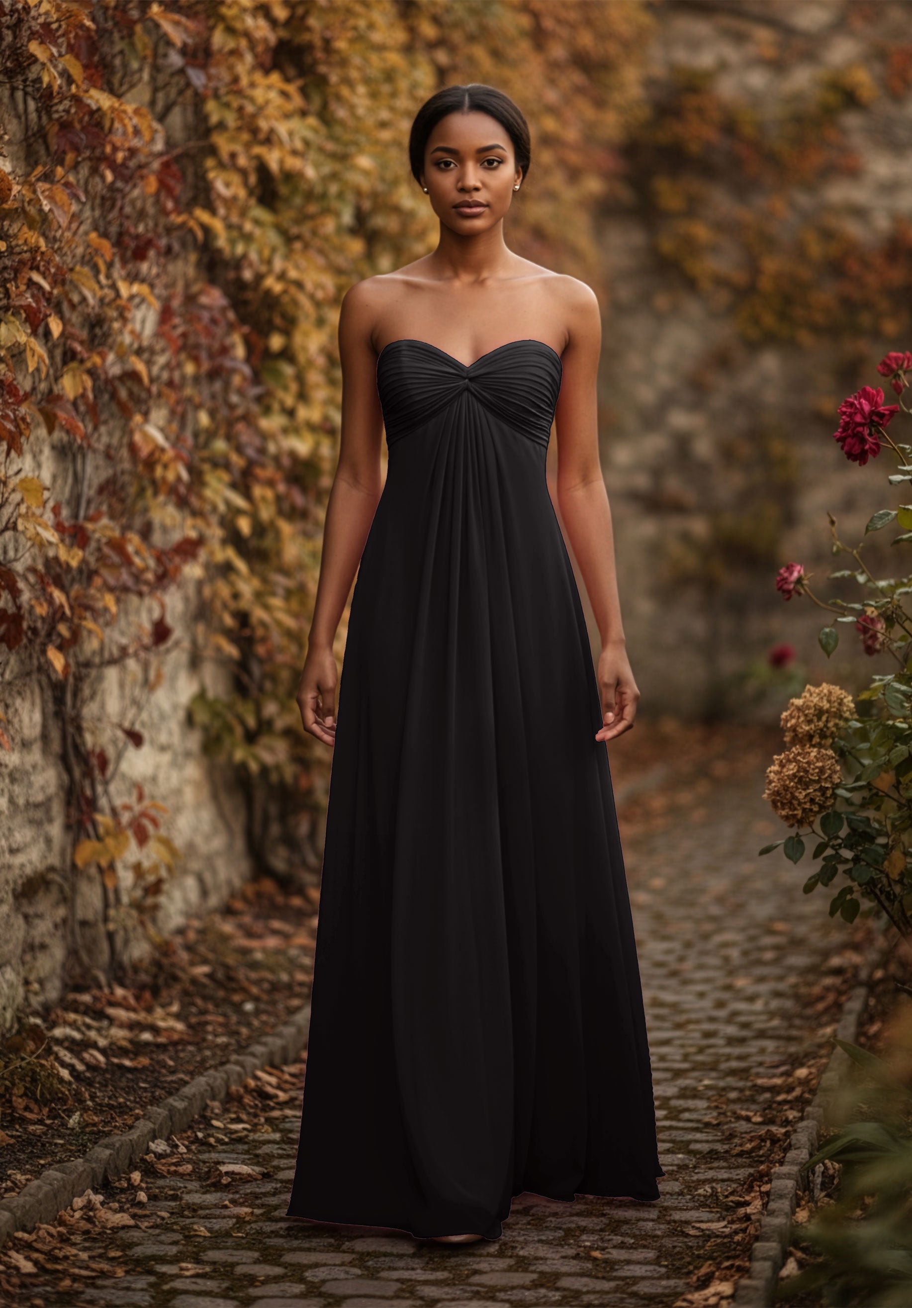 morilee-chiffon-brautjungfernkleid-mit-halstuch image 6