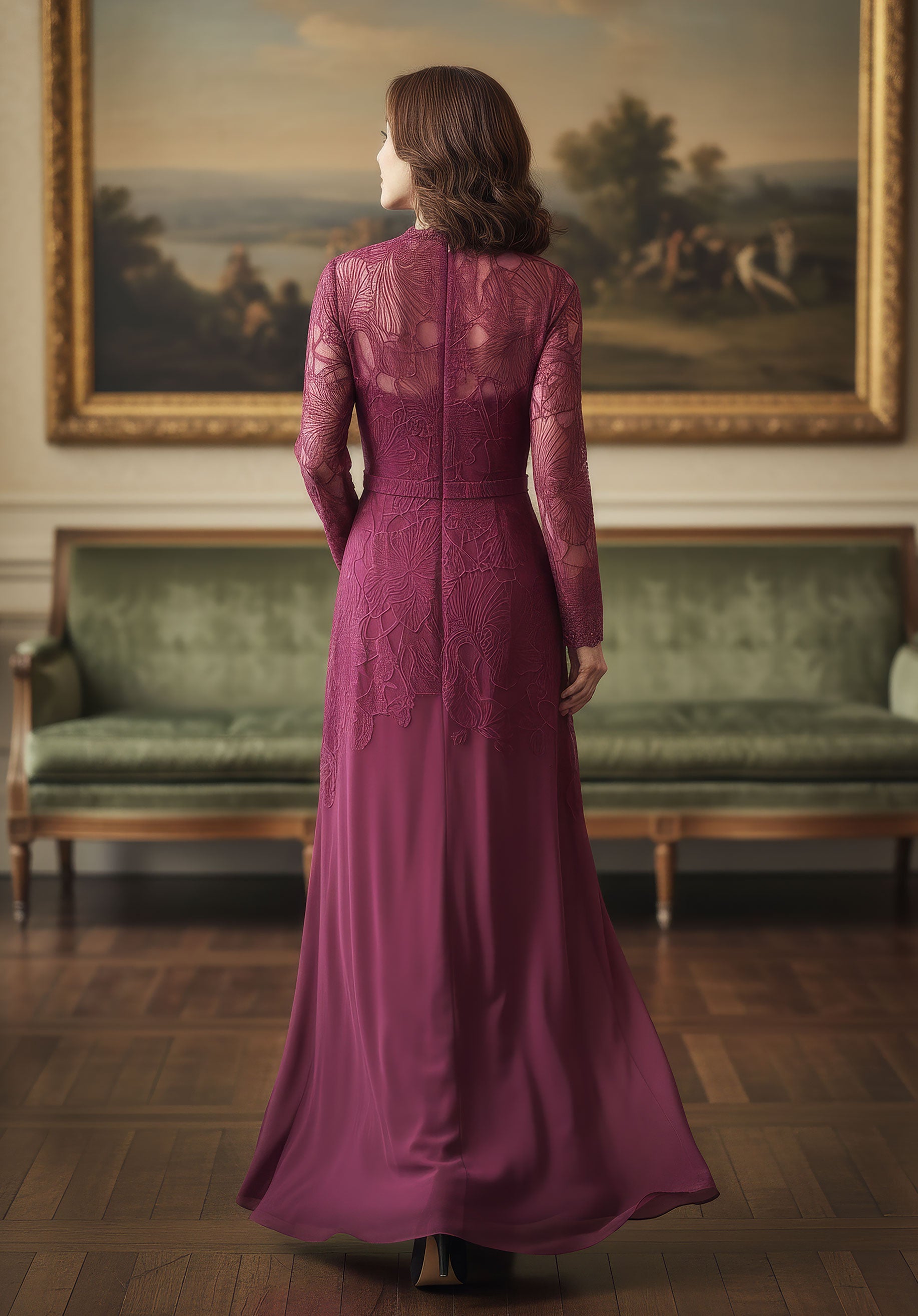 morilee-spitzen-langarm-a-linie-abendkleid-mit-crepe-rock image 3