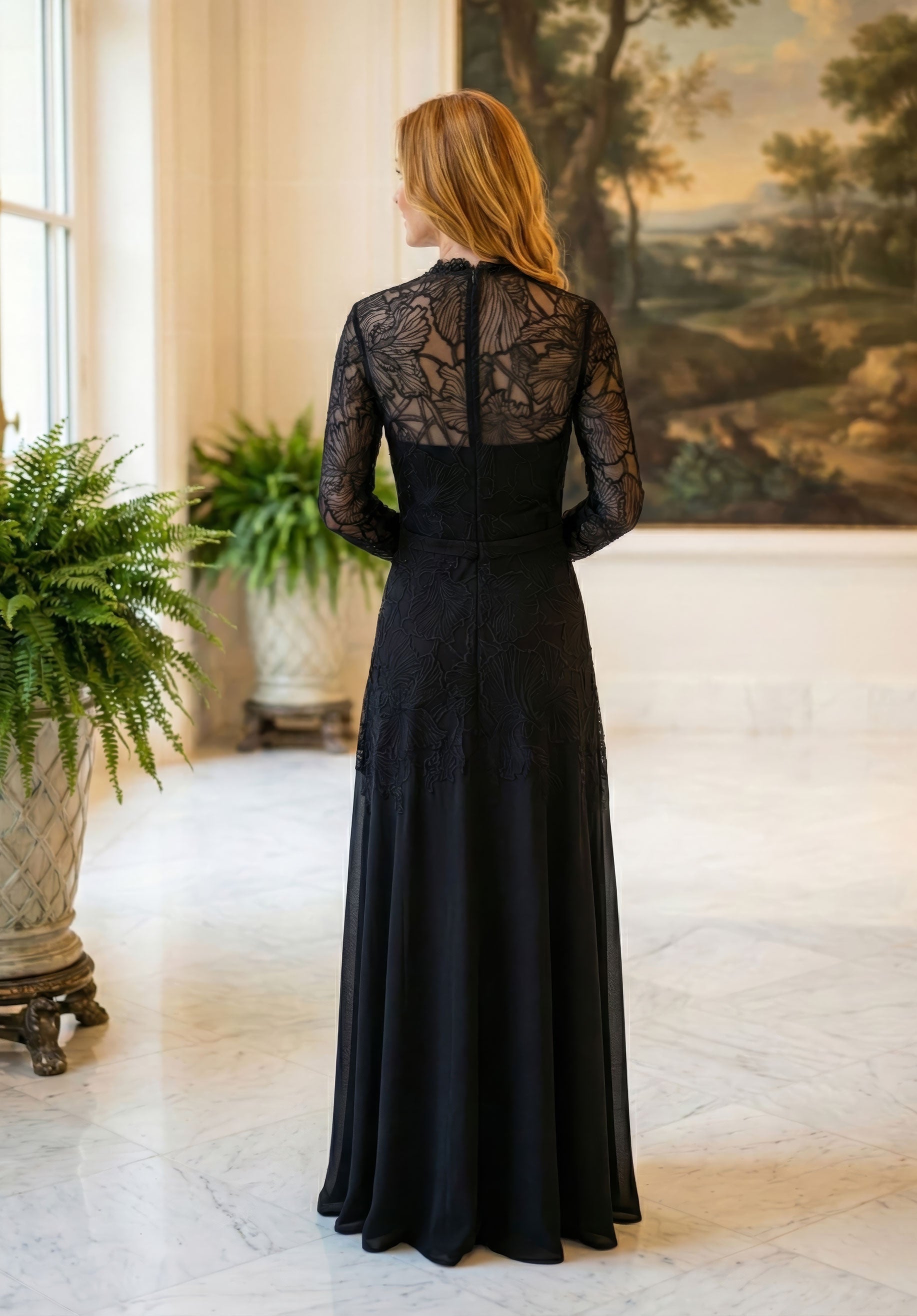 morilee-spitzen-langarm-a-linie-abendkleid-mit-crepe-rock image 5