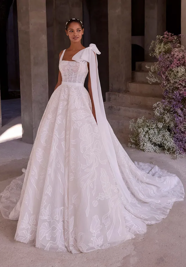morilee-leda-brautkleid-ballkleid-mit-korsett-und-abnehmbarer-schleife image 1
