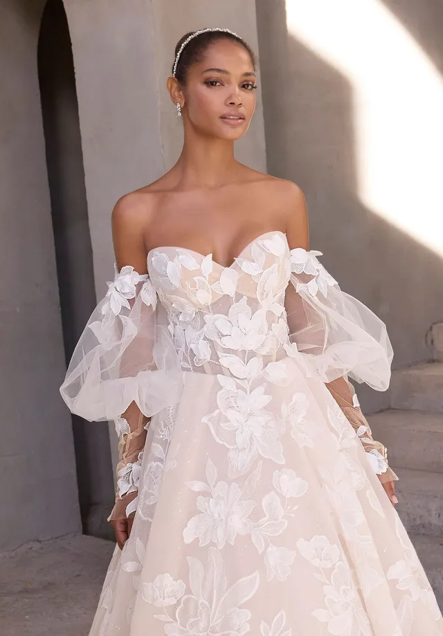 morilee-threadwork-appliqu-fitted-cuff-braut-rmel image 1