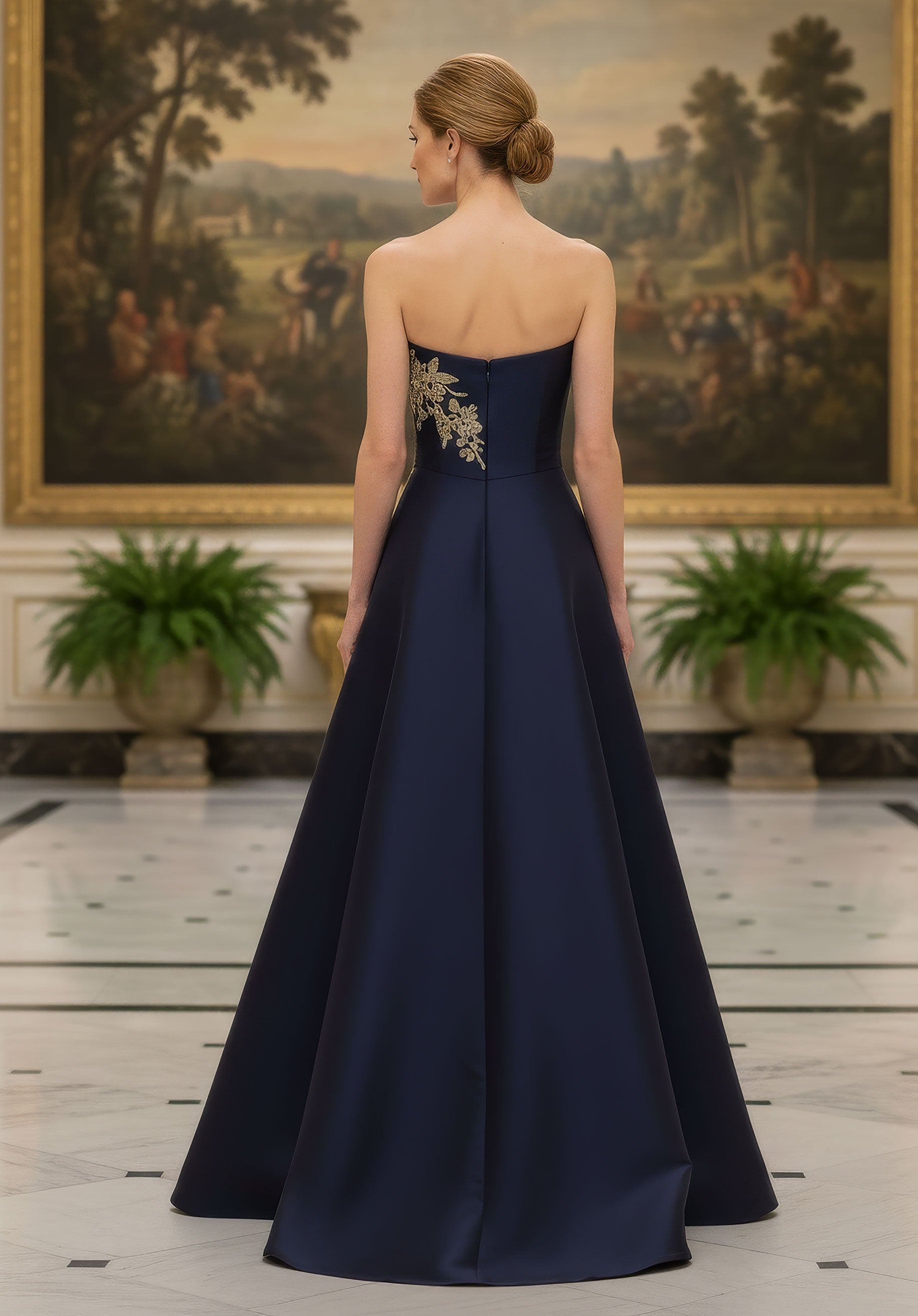 morilee-metallic-floral-faille-ballkleid-abendkleid image 3