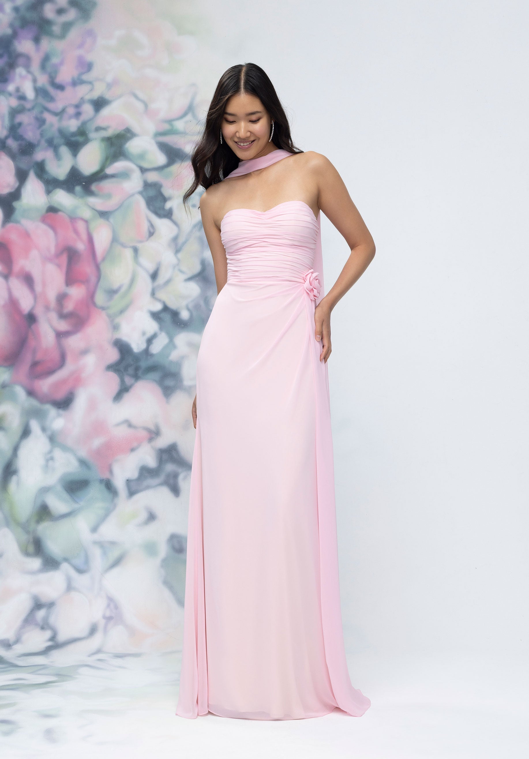morilee-brautjungfernkleid-chiffon-sweetheart-mit-rosette image 1