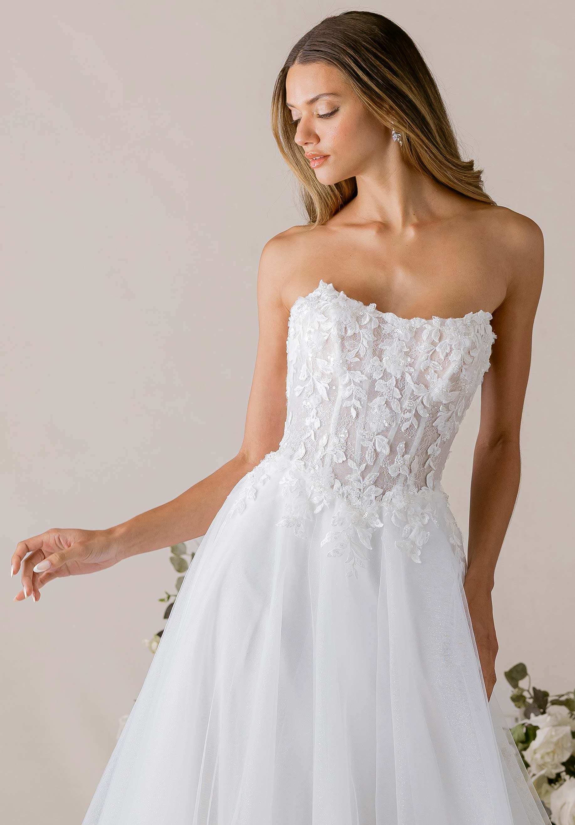 morilee-toile-brautkleid-a-linie-glitzer-t-ll-mit-spitze image 2
