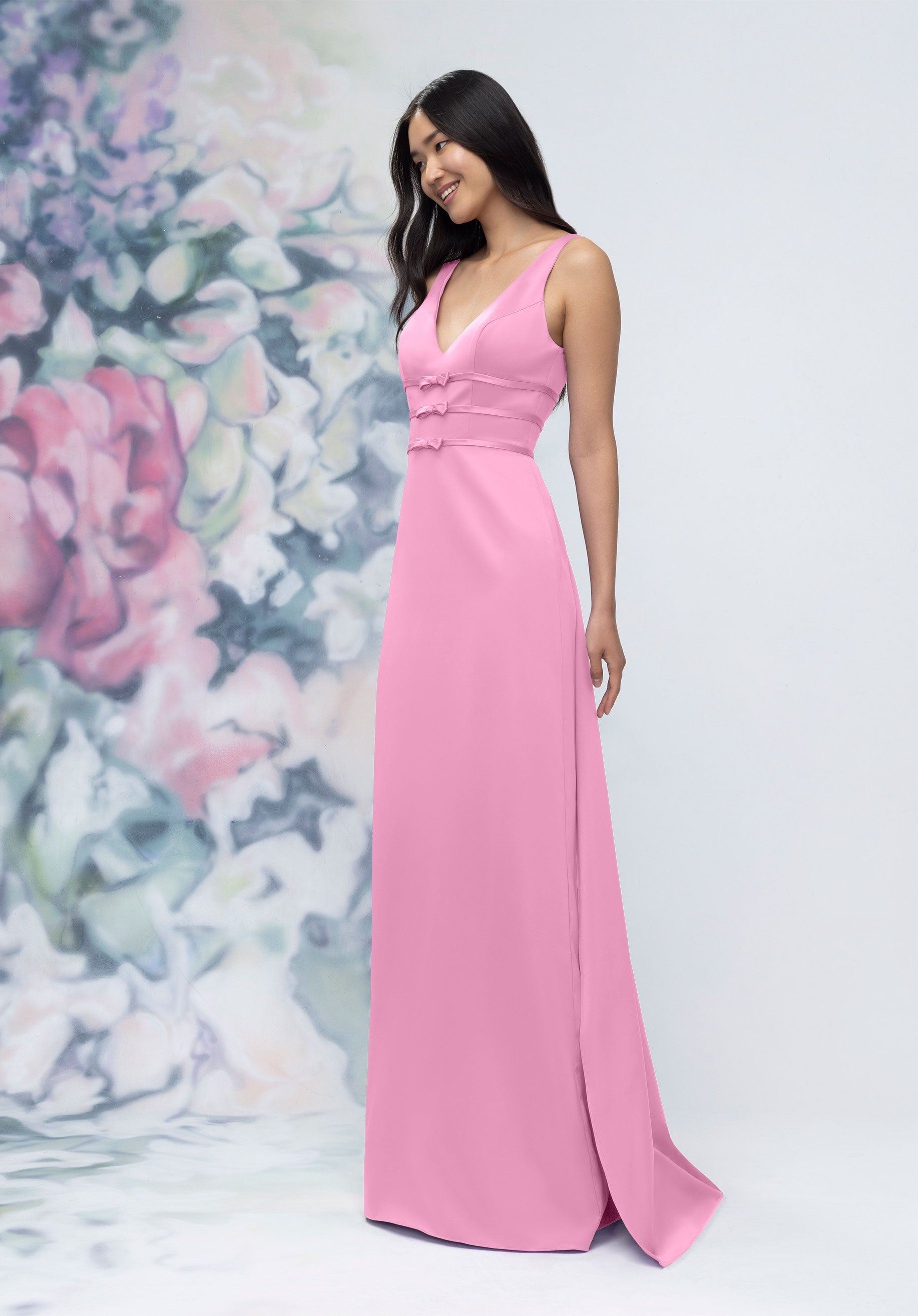 morilee-brautjungfernkleid-satin-v-ausschnitt-mit-schleife-und-abnehmbarer-schle image 8